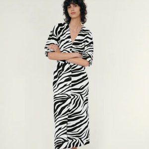 NWT Zara Animal Print Midi
